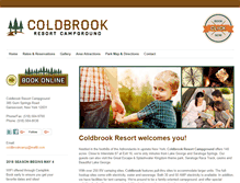 Tablet Screenshot of coldbrookresortcampgrounds.com